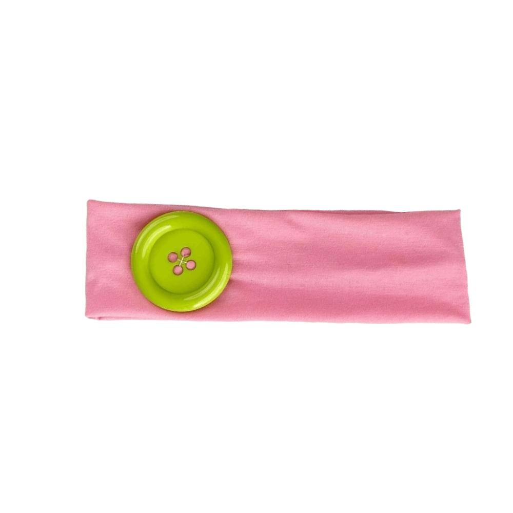 Dopamine Color Elastic Head Wrap Large Button Yoga Hairband Fashionable Polka Dot Headband Daily