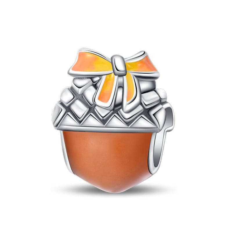 Медь Золотая Осенняя Серия Шармы Бусины Пугало Тыква Кленовый Лист Шармы Для Женщин Изысканные DIY Украшения