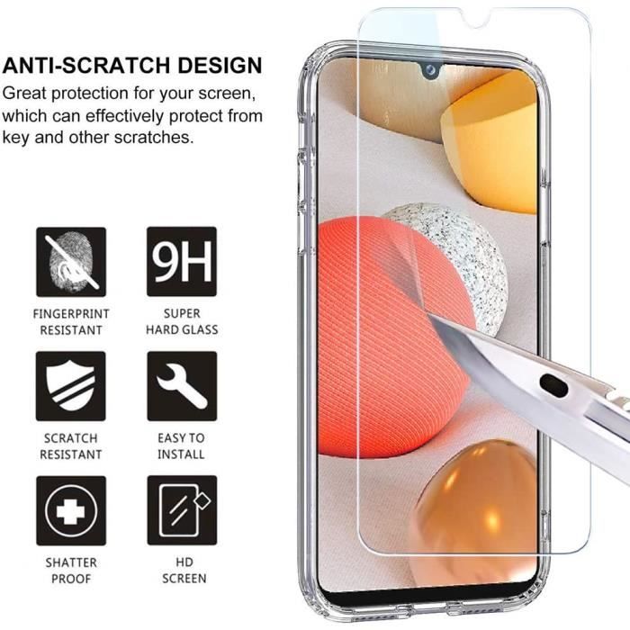 Чехол для Samsung Galaxy A42 Прозрачный Чехол Силиконовый Гель ТПУ + Закаленное стекло Защита экрана, [Жидкий кристалл] Чехол Ult508406