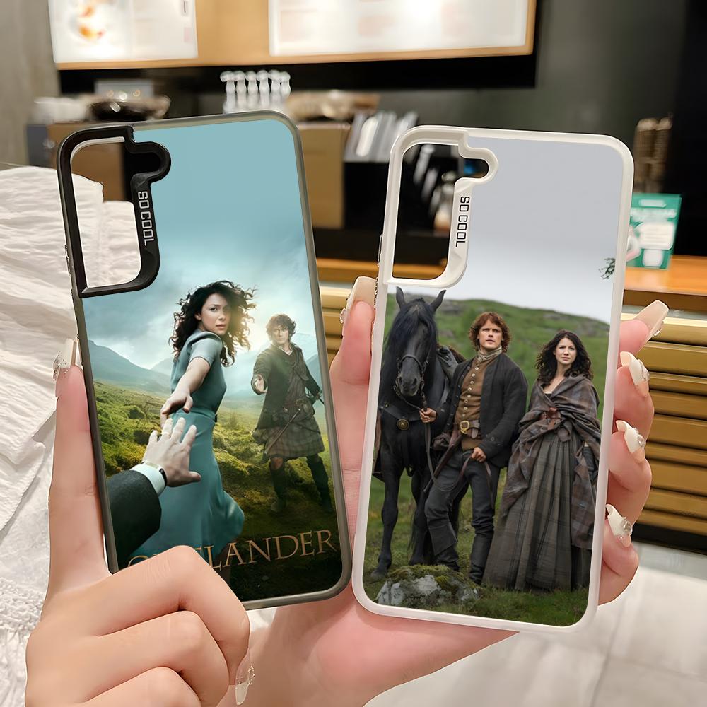 TV Series O-Outlander Phone Case For Samsung S25 S24 S23 FE S22 S21 S20 Plus Note20 Ultra Silver White Bumper Case