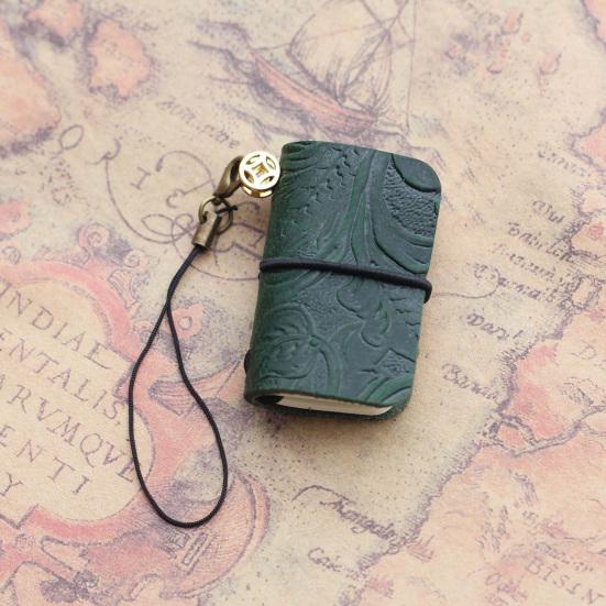 Винтажный милый мини-блокнот с обложкой из искусственной кожи и ремешком, сменный, крошечный дорожный журнал, маленький карманный дневник с книжным блоком для путешествий, для записей