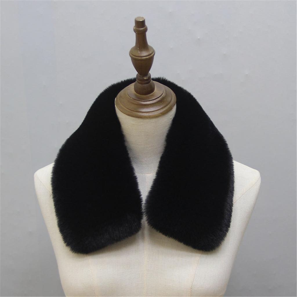 Imitation Rabbit Hair Scarf Women Furry Collar Shawl Solid Color Winter Detachable Fuzzy Fake Collar Wrap Vintage Scarf