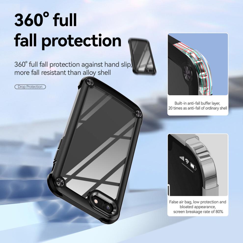 (Black) Simple Phone Case For iPhone15 14 13 12 11 7 8 Plus Pro Max with Wireless Charging