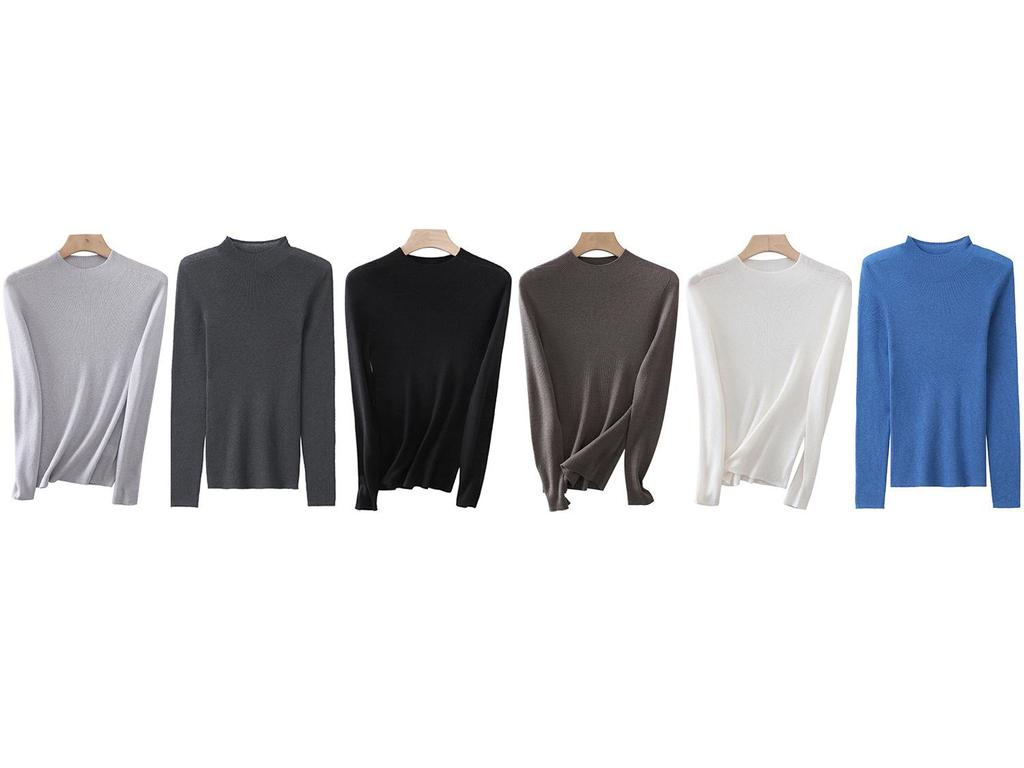 Skin-Friendly Seamless Merino Wool Base Layer Knitwear - Half & Full High Neck