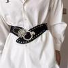 Waist Closure Waist Corset Belts Shiny Wide Rhinestone Belt Elegant Elastic Cummerbunds  Girl