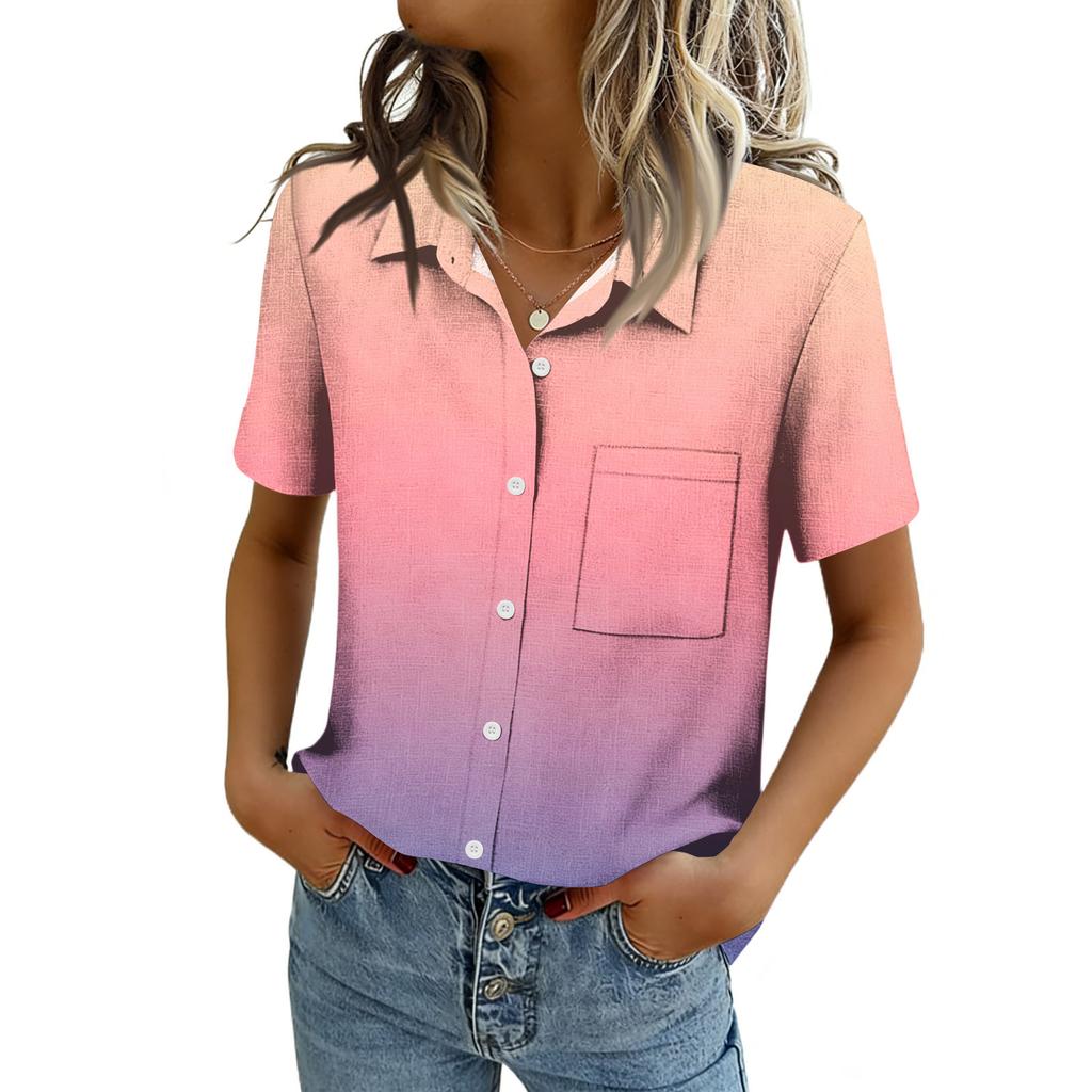 Женские блузки с коротким рукавом, рубашки на пуговицах, деловые повседневные нарядные рабочие топы, летняя весенняя одежда