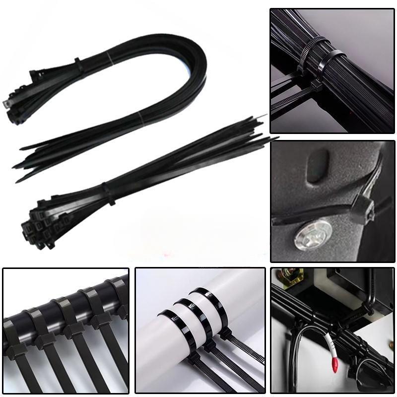 Нейлоновые кабельные стяжки Самоблокирующиеся регулируемые ремни для стяжек шнуров Крепежная петля для домашнего офиса Фиксирующее кольцо для кабелей Хомуты для укладки шнуров