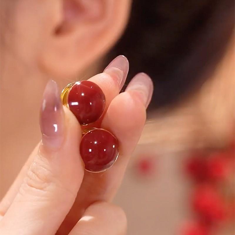 Праздничные серьги из бобов красной акации, персонализированные толстые позолоченные серьги без потери цвета