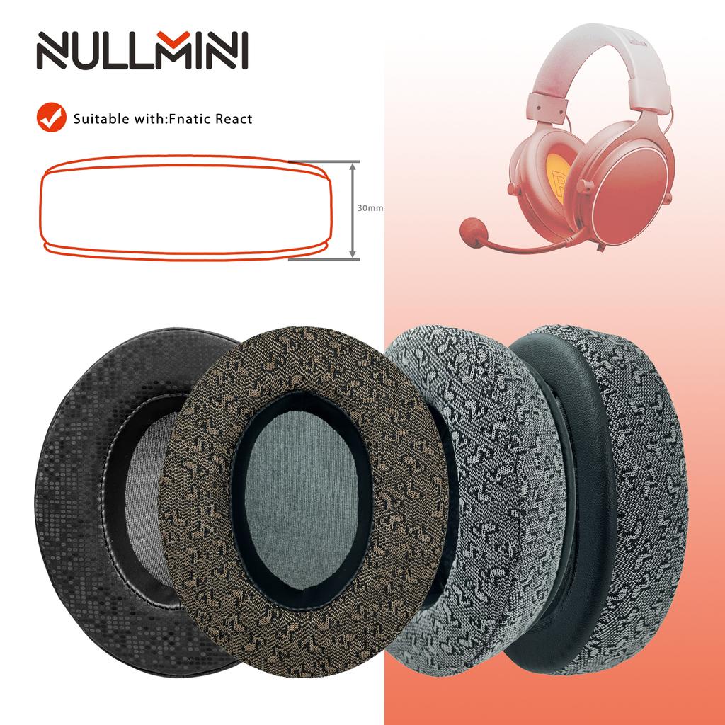 NullMini Replacement Earpads for Fnatic React Headphones Ear Cushion Earmuffs Headset Headband