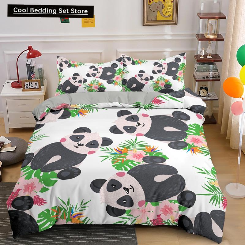 Комплект постельного белья с рисунком панды в 3D, милые напечатанные животные, пододеяльники, комплекты односпальных постельного белья размера «queen-size», одежда для взрослых и детей, подарки