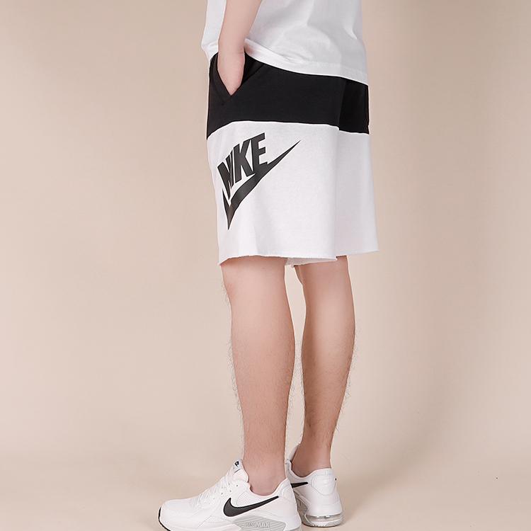 Nike Colorblock Large Logo Sports Shorts Men Bottoms Black White CJ4353-014