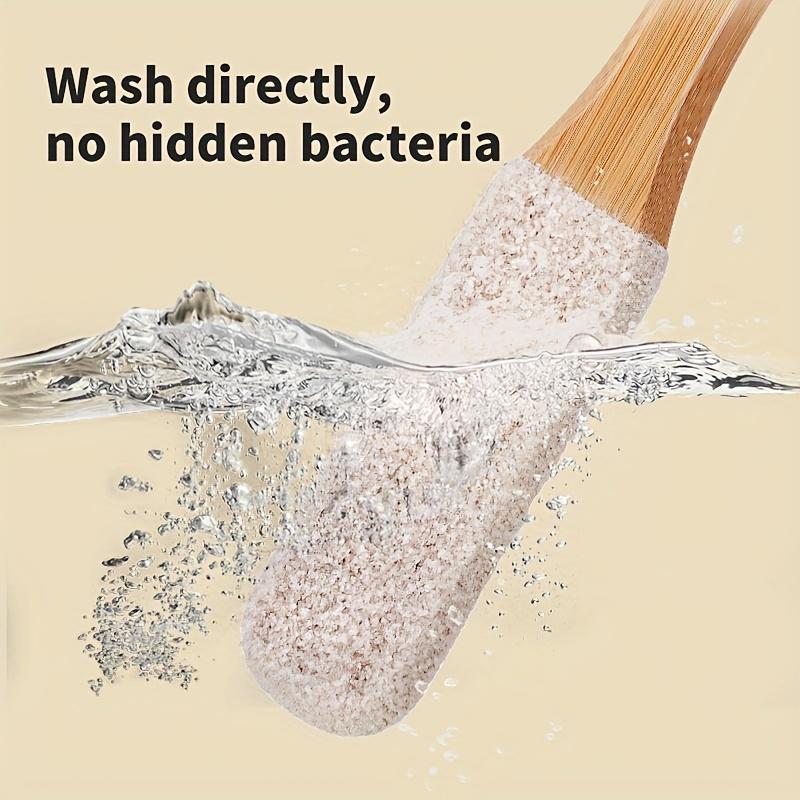 Пемза для ног с бамбуковой ручкой 360° Натуральный эксфолиатор Профессиональный инструмент для педикюра для удаления мозолей, омертвевшей кожи, скраб для ног