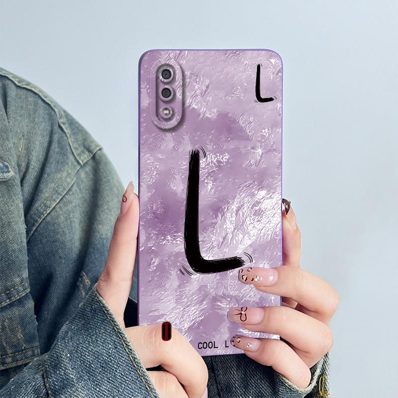 Для Samsung Galaxy A01 A015 Мягкий Жидкий Силиконовый Чехол для Телефона SamsungA01 Защитный Чехол Сладкий Цветок Буква Печатная Задняя Крышка