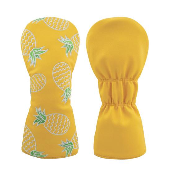 Чехлы для гольф-клюшек из искусственной кожи с принтом ананаса, защитные чехлы для головок паттеров, устойчивые к пятнам