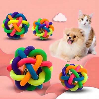 2 шт. из ПВХ, цветной игрушечный колокольчик, мяч для домашних животных, кошек, собак, интерактивная игрушка 2 шт. из ПВХ, цветной игрушечный колокольчик, мяч для домашних кошек, собак, Inte