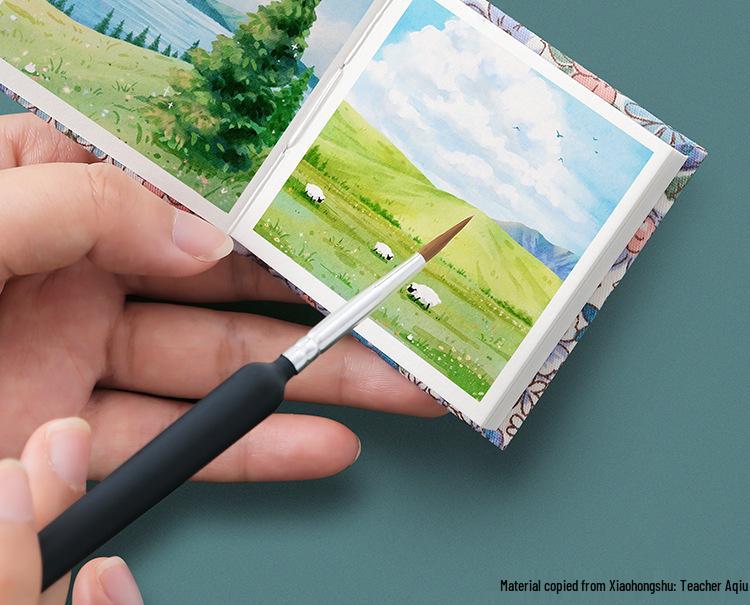 Pocket-Sized Mini Watercolor Sketchbook for Light Wash Painting