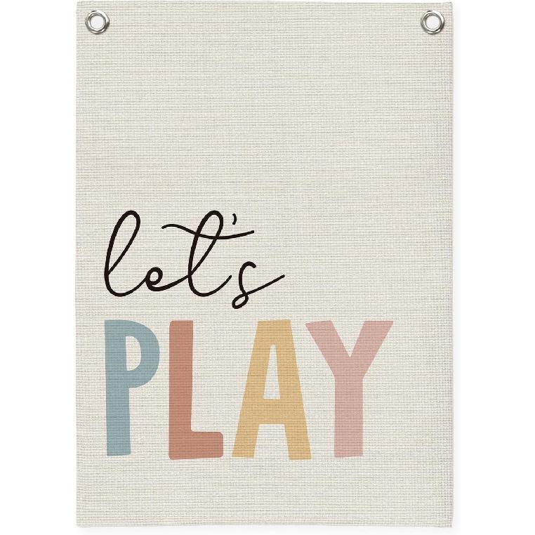Toddler Room Decor,Alphabet ABC Poster Canvas Banner,Nursery Wall Decor,Boho ABC Poster Wall Hanging Pennant Flag for Kids Nursery,Toddler