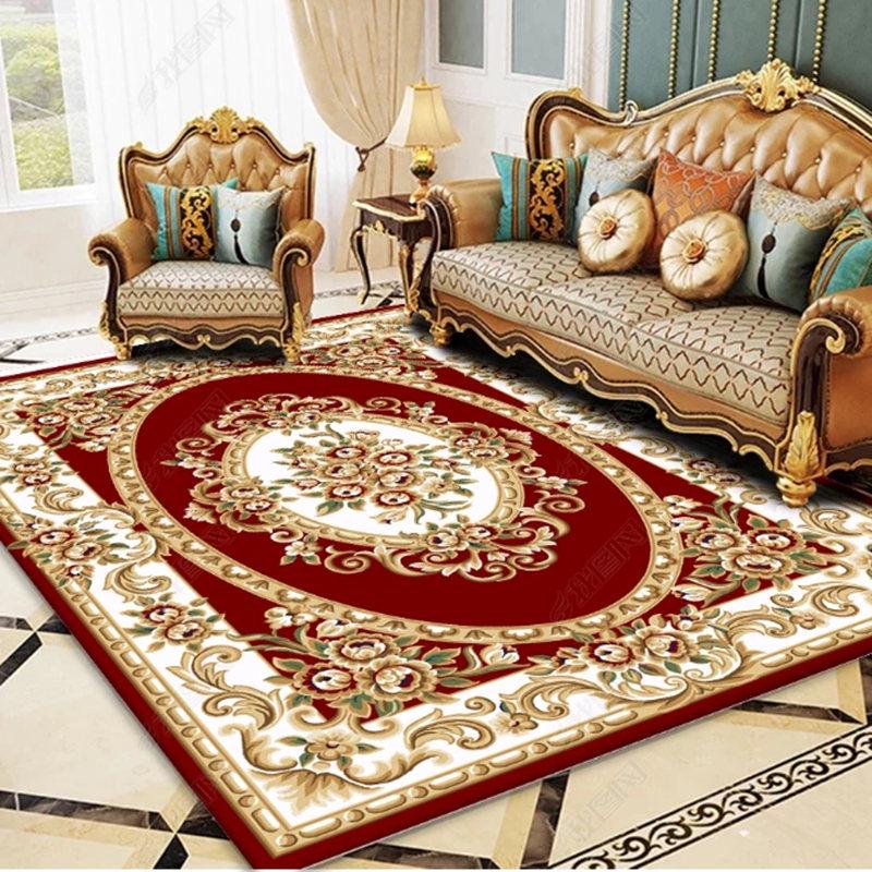 Комплект из 3D-ковров и подушек для дивана в ретро-европейском стиле для гостиных и отелей