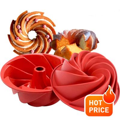 Силиконовая большая спиральная форма, пищевая силиконовая форма для кекса, 3D рифленая форма для кекса, хлебопекарные инструменты для выпечки, посуда для выпечки