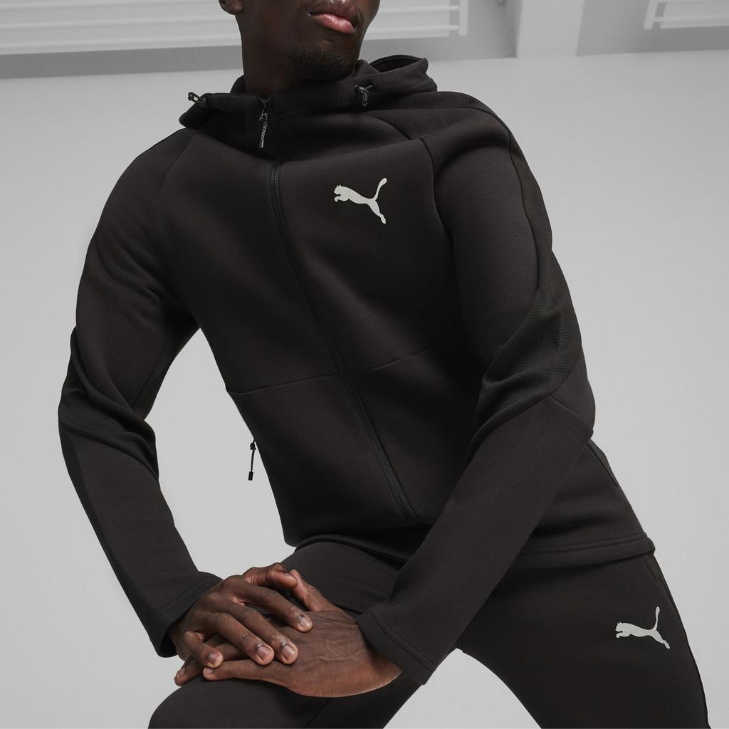 Puma Evostripe Solid Color Casual Hooded Long Sleeve Jacket Men Jacket Black 681184-01