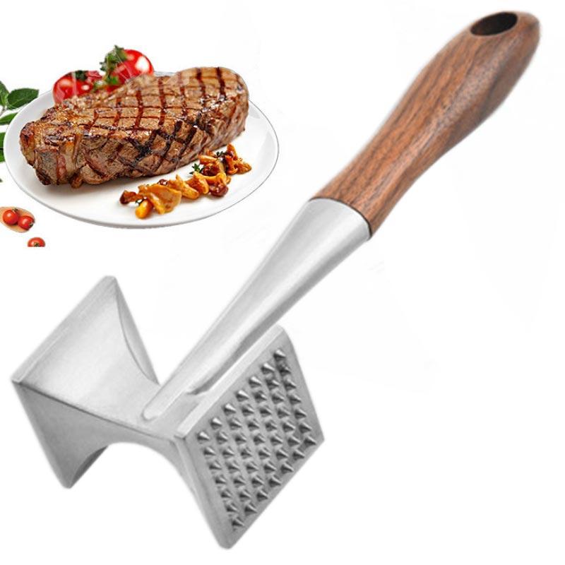 304 молоток для мяса из нержавеющей стали, двусторонний размягчитель для мяса, бытовой молоток для мяса, кухонные инструменты, выключатель для стейка, гаджеты