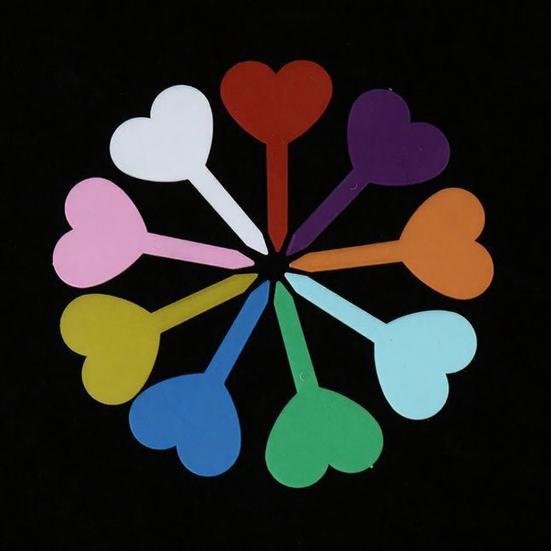 100 шт. Бирки для растений в форме сердца, водонепроницаемые садовые этикетки, многоразовые пластиковые маркеры для растений для цветочных горшков, клумб, травяных садов