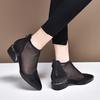 Pointed Women's Shoes 2025 Spring New European and American Style Black First-layer Cowhide Mesh Single Shoes Rear Zipper Women's Fashion Shoes