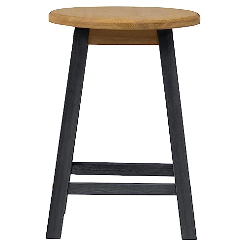 Takasho Mariewood Stool Noir, Natural Eucalyptus MWF, Flower Stand, Garden Chair, Garden Table, Durable Eucalyptus Wood (MWF-26CCG)