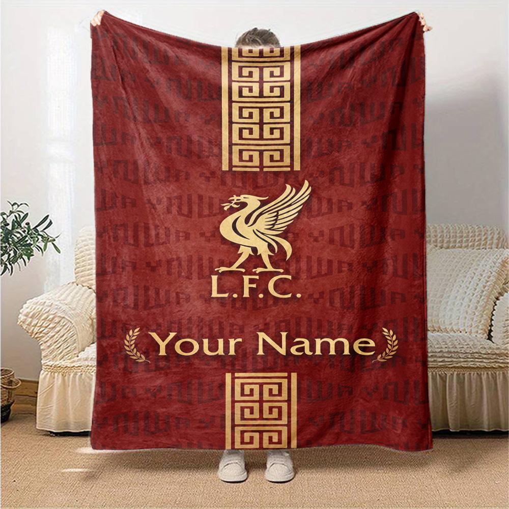 Liverpool Customize Text Blanket Gift Personalized Blanket Soft Warm Cozy Versatile for Seaside Chair Bed Office Four Seasons Universal