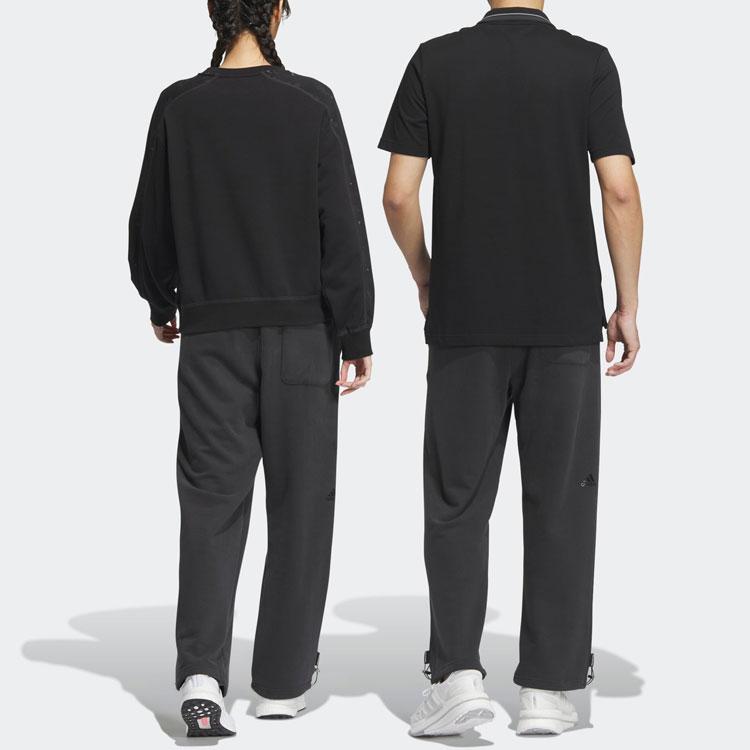 Adidas Свободные спортивные брюки с манжетами и буквенным принтом, черные брюки унисекс IK3504