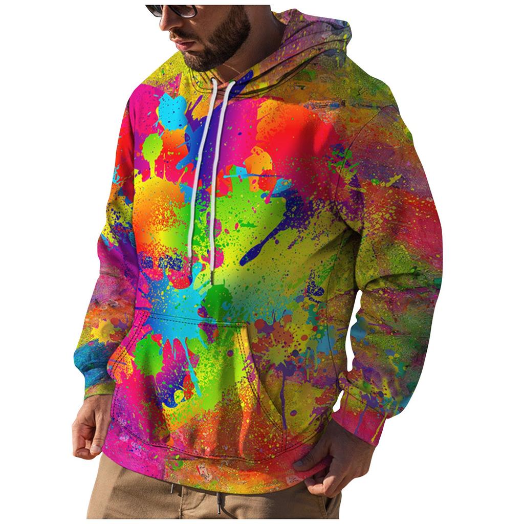 Men's Loose Printed Hooded Sweatshirt Men's Casual Fashion Sports Sweatshirt