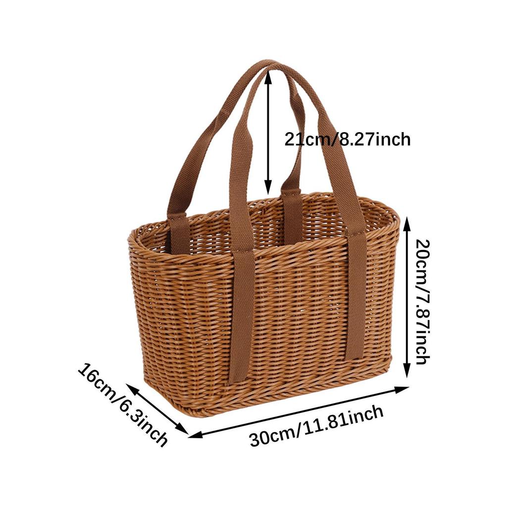 Basket of Handwop with Handles, Versatile, Simple, Home Decoration, Storage, Picnic for