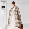 Женское пуховое пальто в клетку, удлиненное, зимнее
