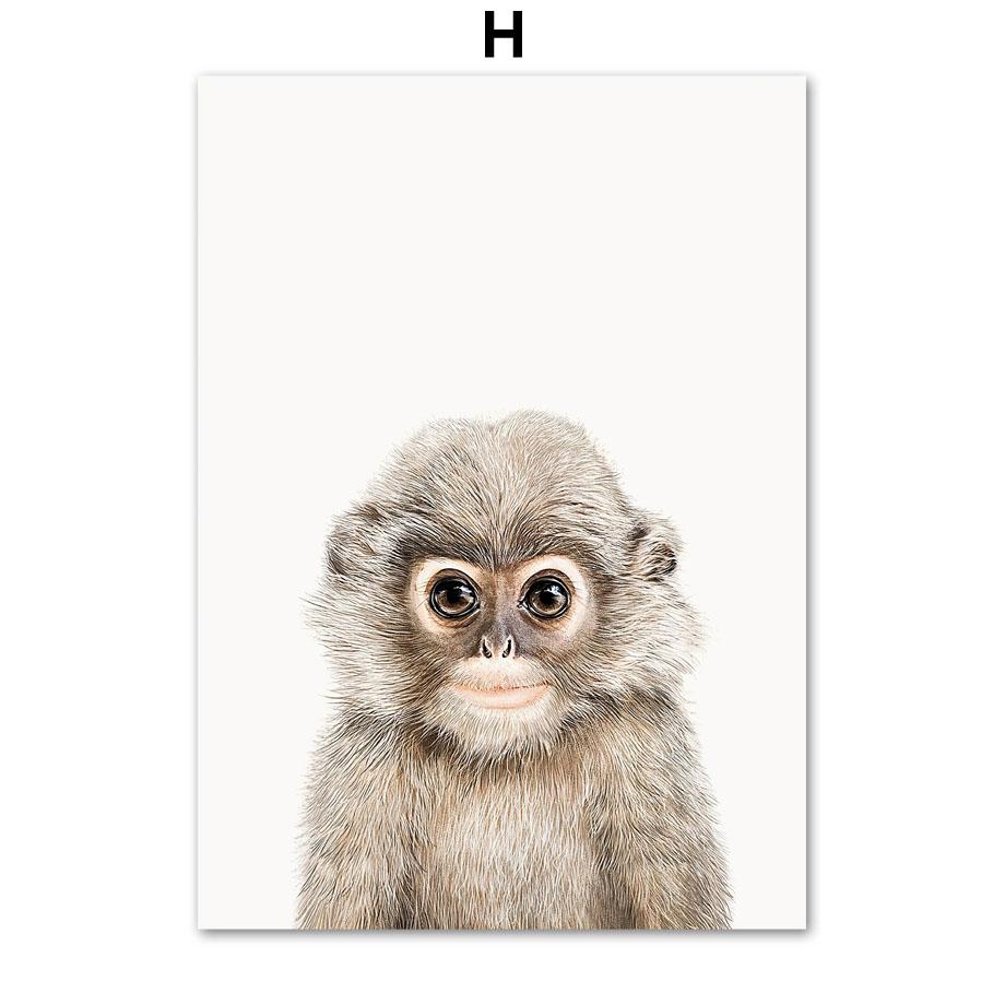 Медведь Банни Лиса Олень Сова Ежик Обезьяна Детская Настенная картина на холсте Плакаты и принты Настенные картины Декор для детской комнаты