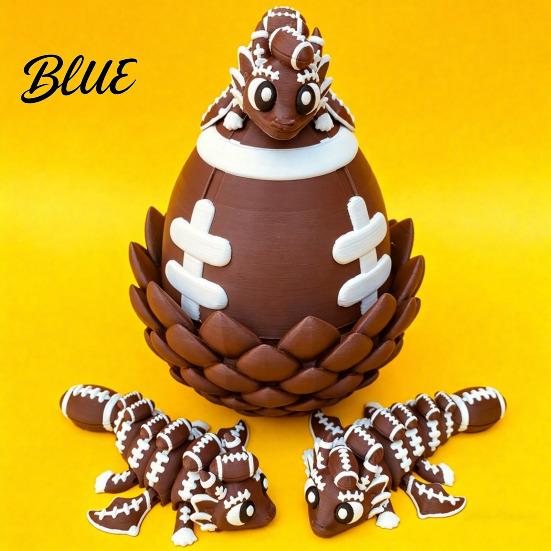 Ball Dragon Collectible 3D Printed Egg Ornament Toy with Figurine Inside Sports Inspired Fidget Toy Stress Relief Statue for Kids Adults Home Office
