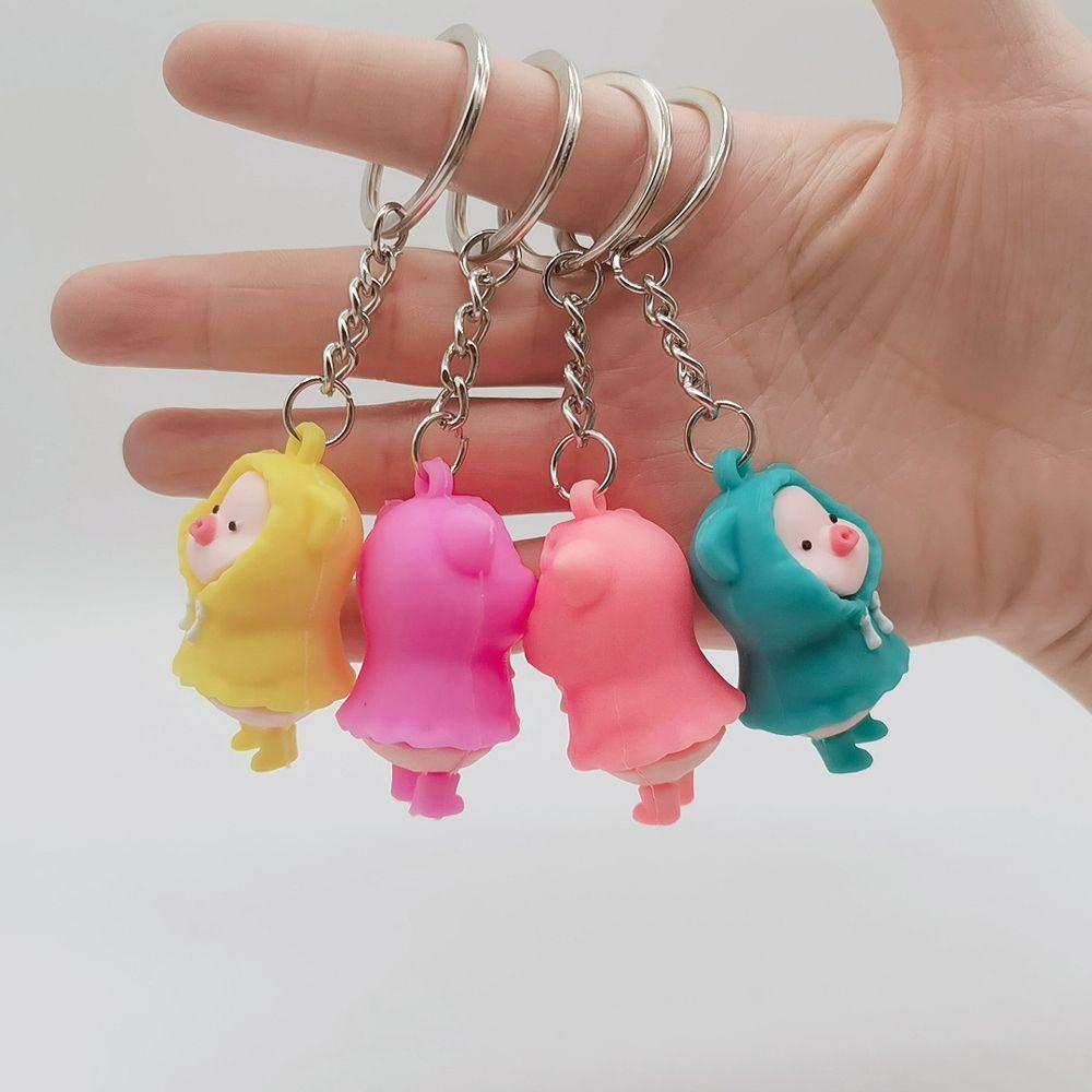 Подвеска в виде мультяшной свиньи, сумка-шарм, свинья, брелок в виде молочной свиньи, брелки для ключей, брелок в виде свиньи в виде дождевика