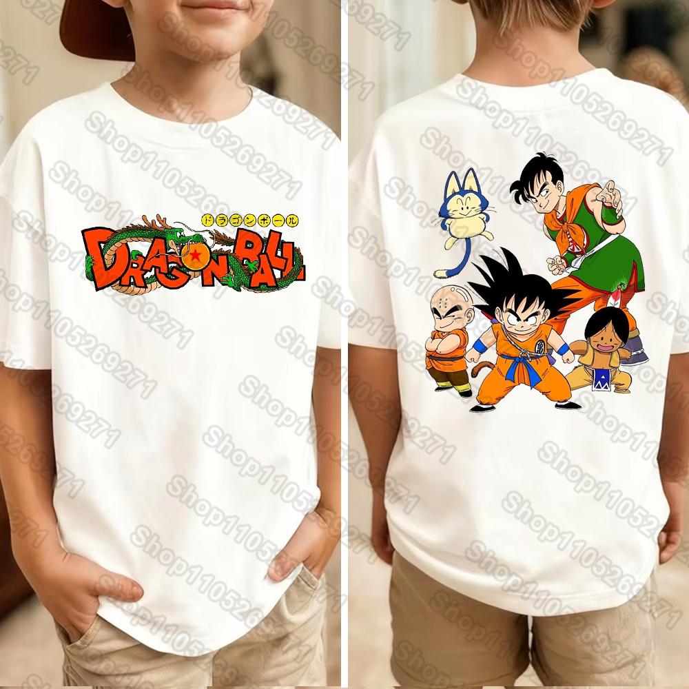 Japanese Anime Printed Mens TShirt Dragon Ball Boy Childrens Harajuku Cartoon Goku Short Sleeve Kids Street Tops Clothing