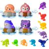 Игрушки для ванны, светодиодные игрушки, игрушки с присосками, развивающие игрушки для малышей и веселая вода, идеально подходят для Рождества и детского набора, (4 шт) & (9