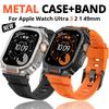 Чехол+Ремешок Для Apple Watch Ultra 3 2 49 мм Ремешок Аксессуары Спортивный Силиконовый Браслет+Металлический Защитный Бампер Чехол iWatch Серия 11/10 46 мм