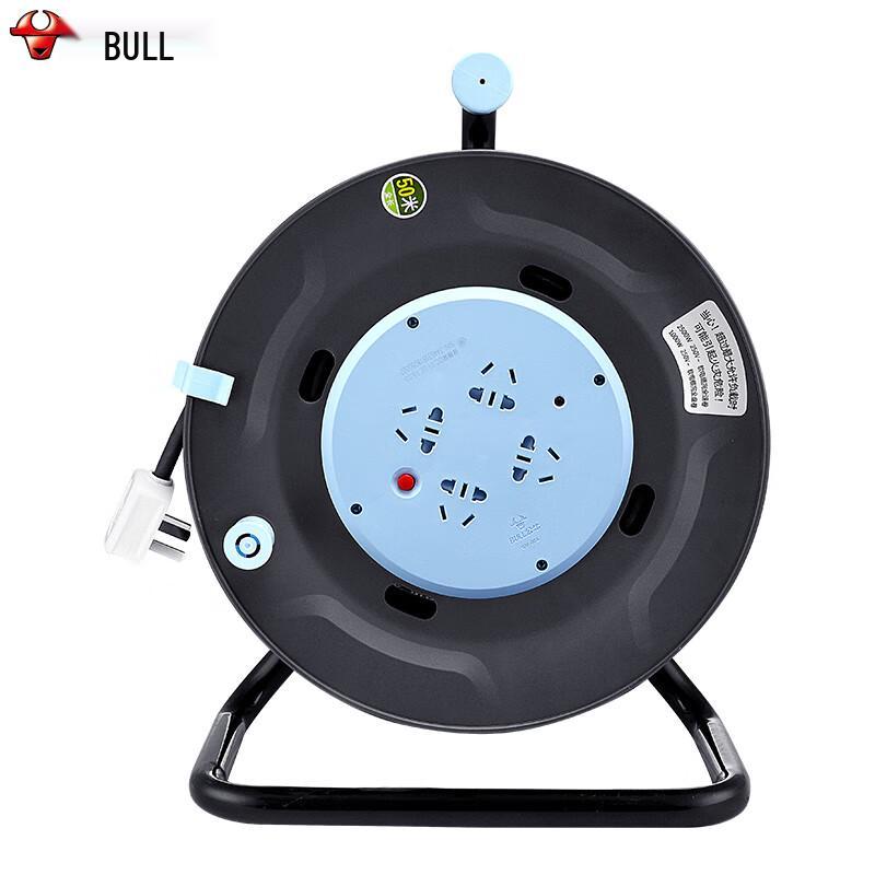 BULL 4-Outlet Power Cable Reel with Overheat Protection