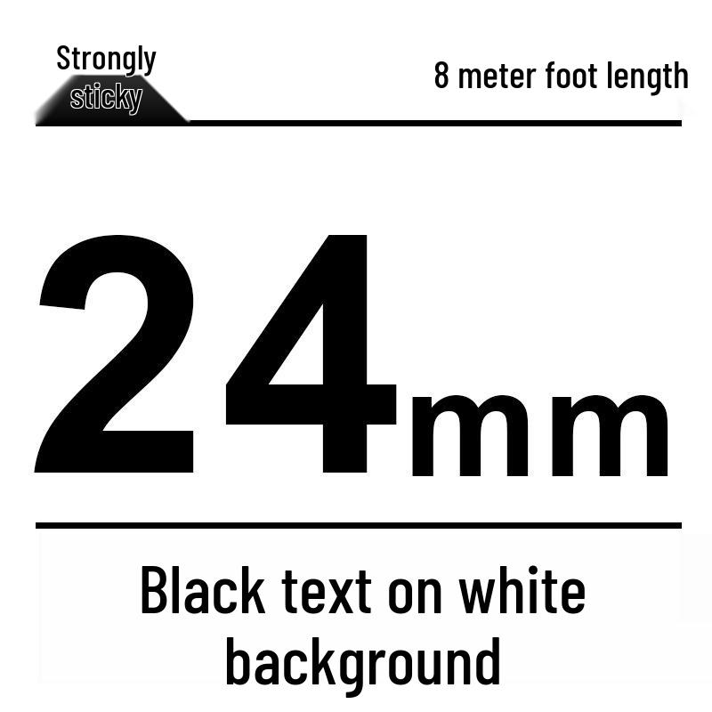 Compatible Brother 12mm Label Maker Ribbon: PT-E100B/D210/D450/115B, Laminated Self-Adhesive