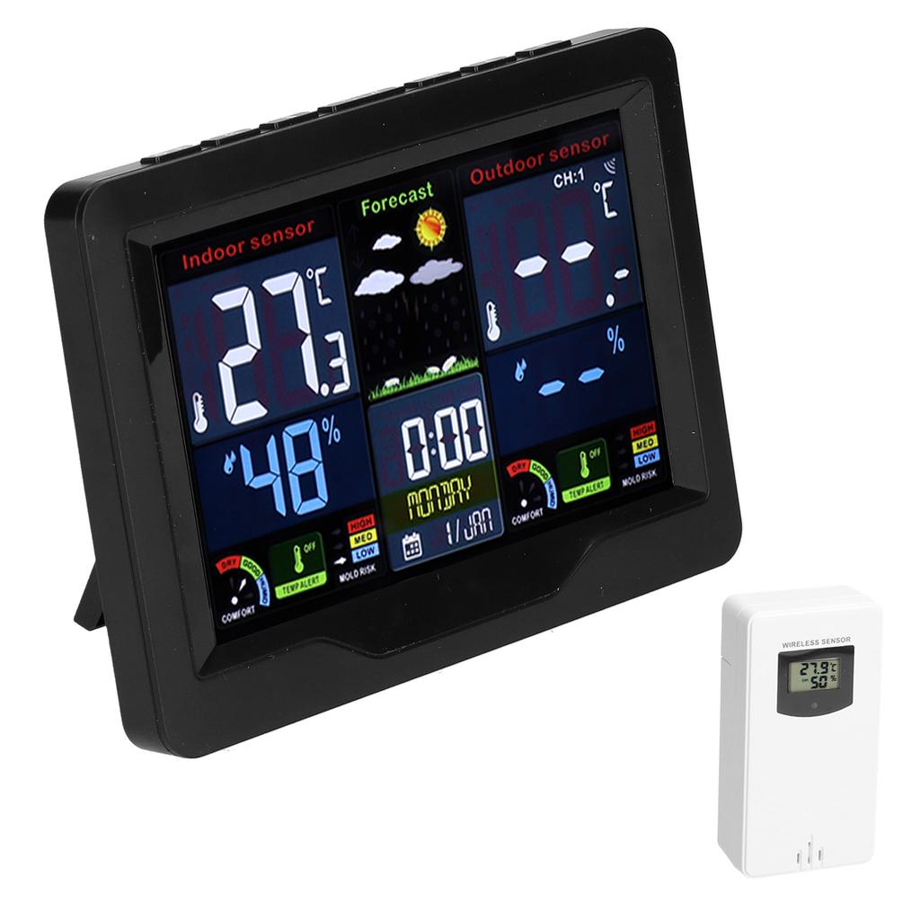 Wireless Weather Clock Color Display Thermometer Hygrometer Calendar Weather Forecast Station