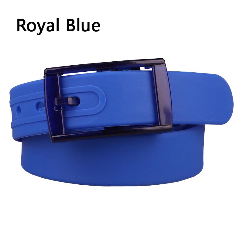Women Men Belt Adjustable Silicone Candy Color Jelly Rubber Waistband Plastic Buckle