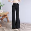 Spring and Autumn New Style Slightly Flared Pants High-waisted Fashionable Flared Pantscasual Elastic Slimming Suit Trousers