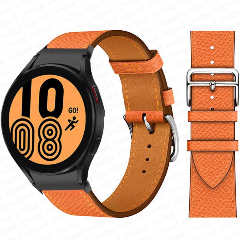 20mm Band For Samsung Galaxy Watch 6 4 classic/5 Pro 44mm 40mm 47mm 43mm 45 No Gaps Leather Bracelet Correa Galaxy Watch 6 Strap