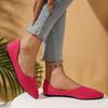 Large Size Pointed Flat Bottom Shallow Mouth Single Shoes Women's New Four-season Suede Flat Heel Work Ladyshoes