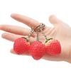 Cute Simulation Strawberry Keychain Lovely Fruit Keyring Car Key Holder For Women Girl Bag Pendant Decoration