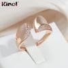 Роскошные открывающиеся кольца Kinel из циркона для женщин, кольца цвета розового золота, регулируемый размер