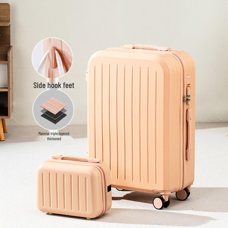 Высококачественный чемодан на колесах: Дорожный чемодан большой вместимости с двухслойной молнией для студентов и мужчин и женщин