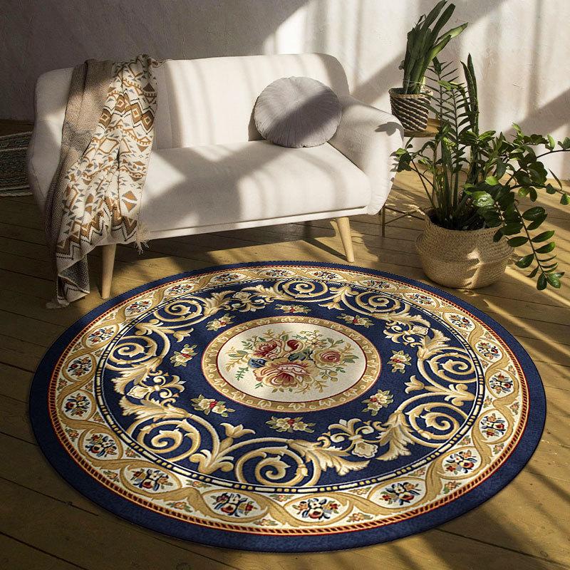 Марокканский роскошный круглый ковер Декор гостиной Большие ковры для спальни Домашнее кресло-качалка Напольный коврик Моющийся скандинавский ковер